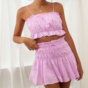 Isabelle's Cabinet Santorini Cupcake Pink Eyelet Set - Sky to Moon